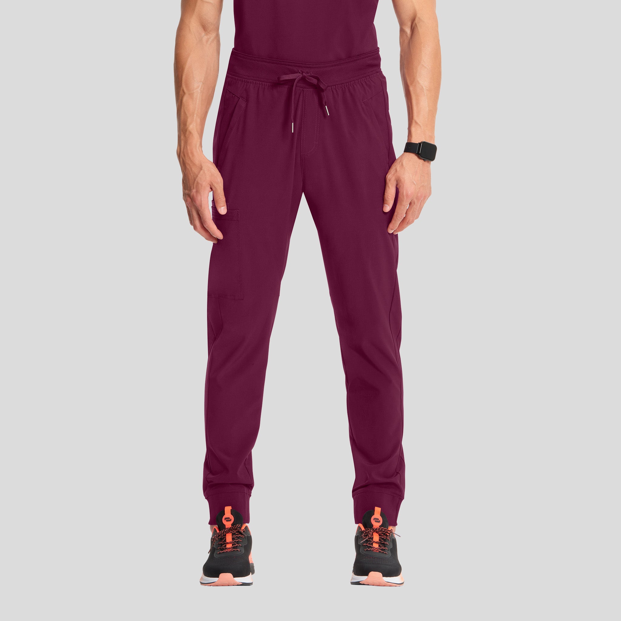 Infinity Men's Drawstring Jogger Scrub Pant | Wine