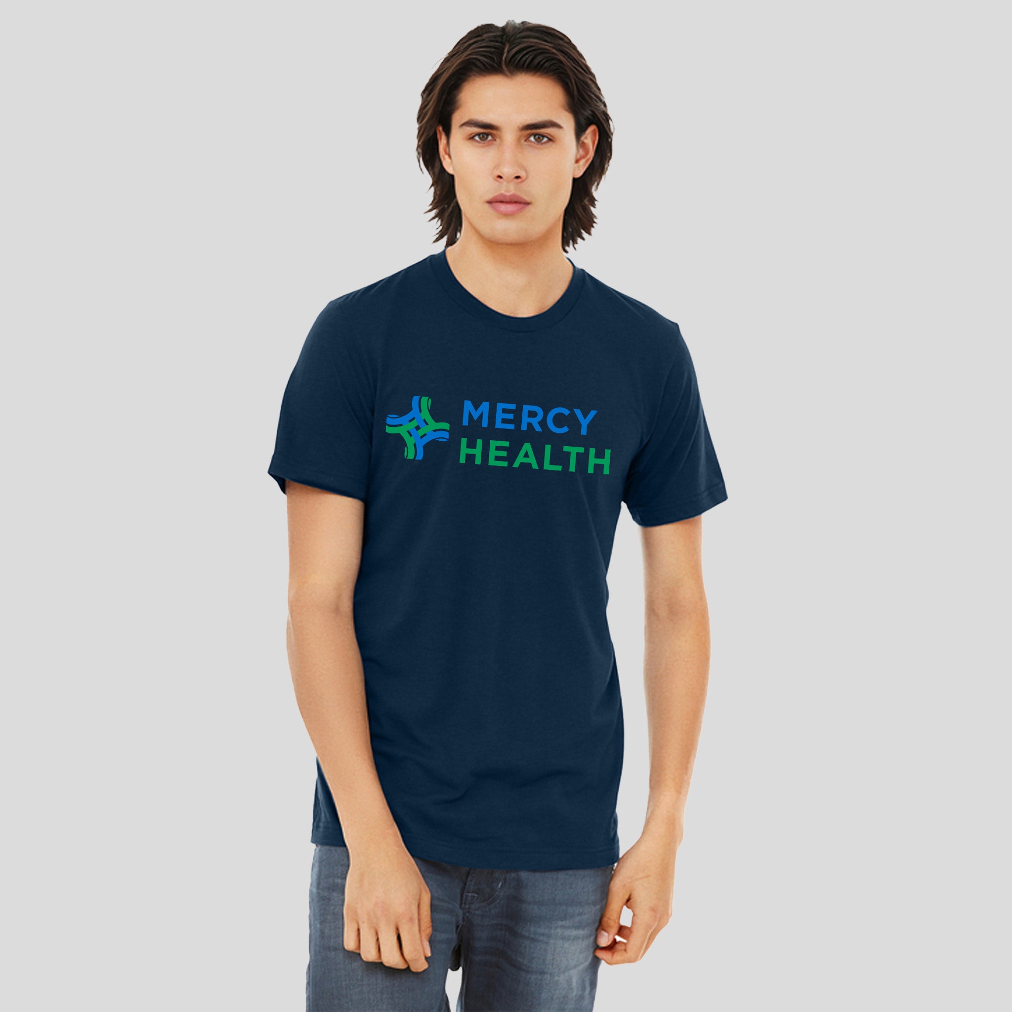 Mercy Health Unisex Short Sleeve Tee | Solid Navy Triblend