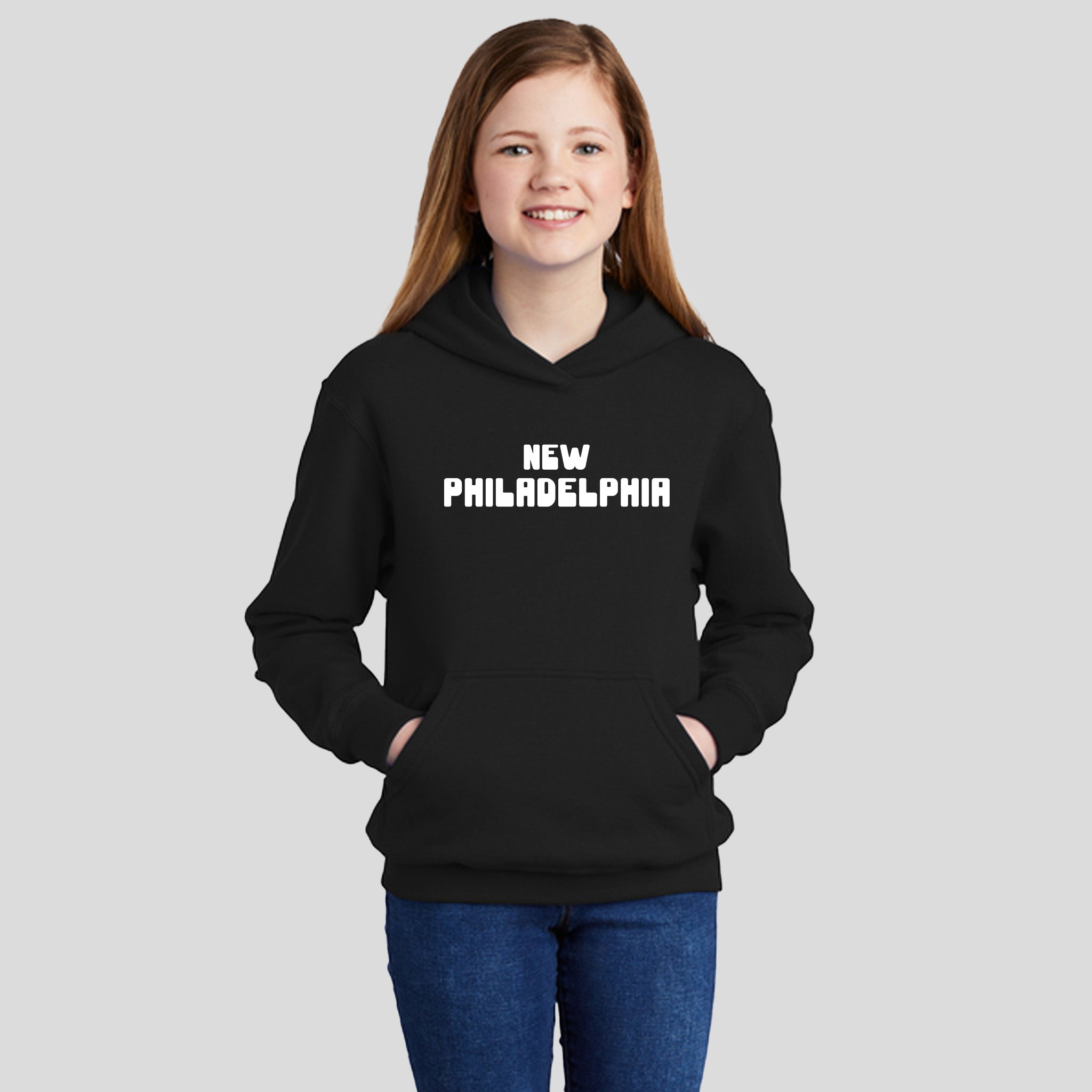 Youth New Philadelphia Hooded Fleece Sweatshirt | Black