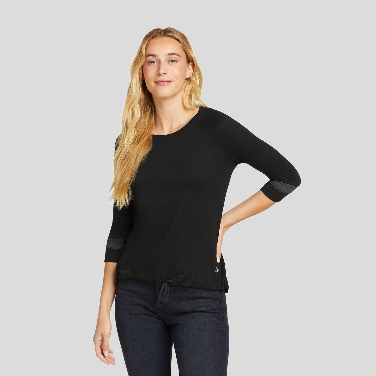 Women's Tri-Blend 3/4-Sleeve Tee | Black Solid/Graphite