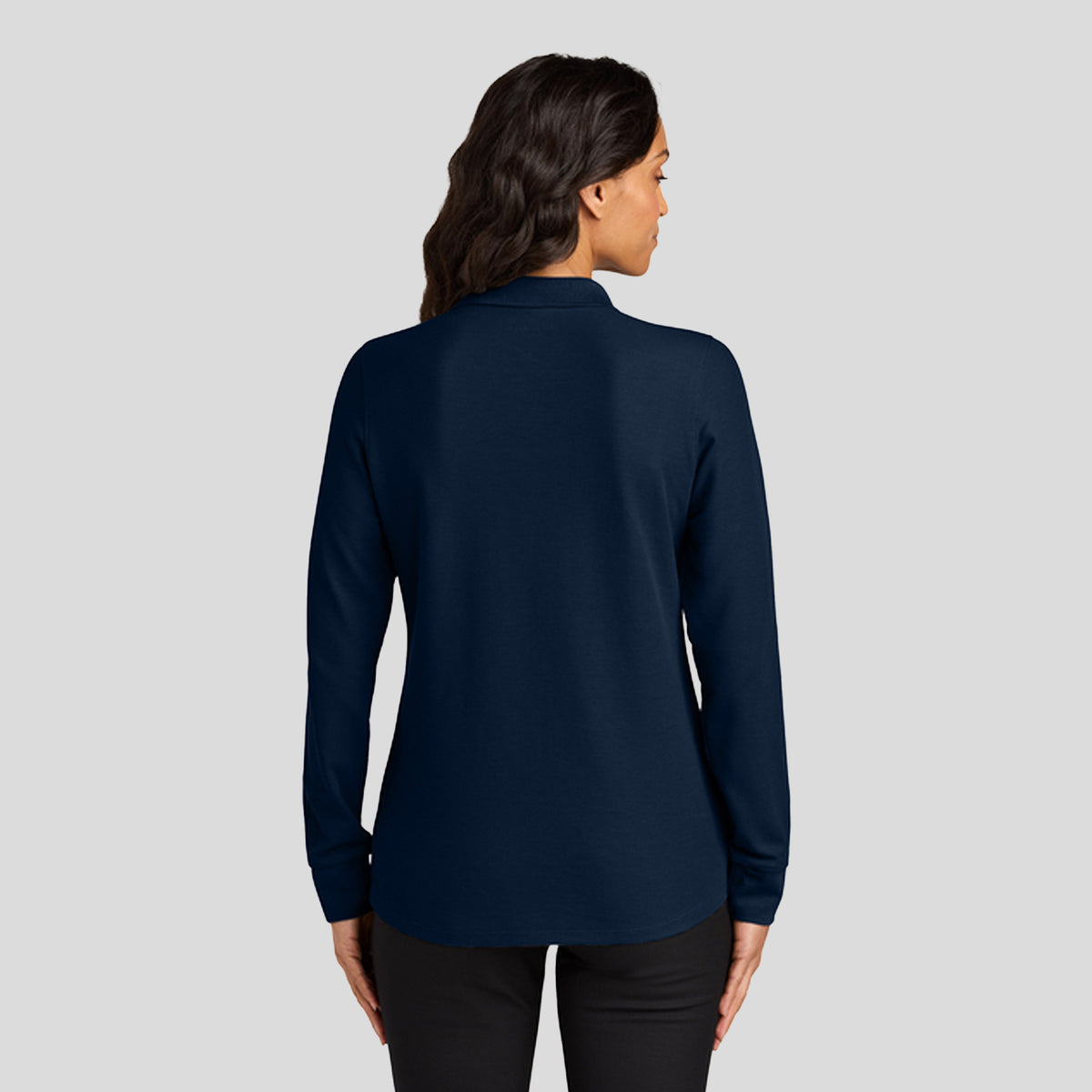 Womenβs Wearever Signature Pique Long Sleeve Polo | River Blue Navy