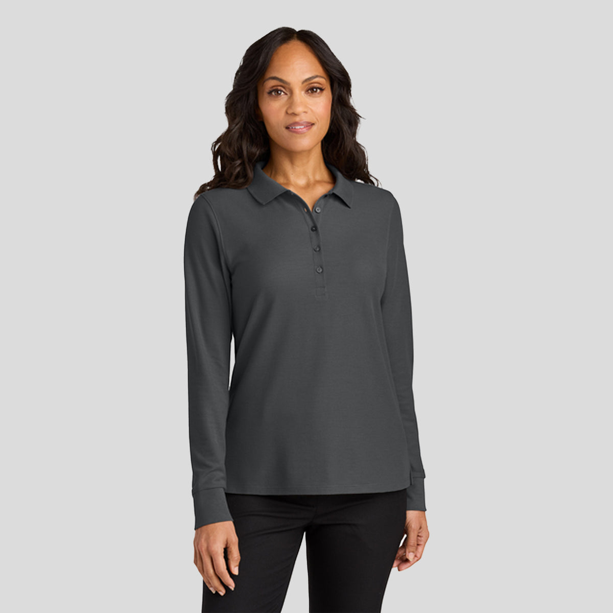 Womenβs Wearever Signature Pique Long Sleeve Polo | Storm Grey