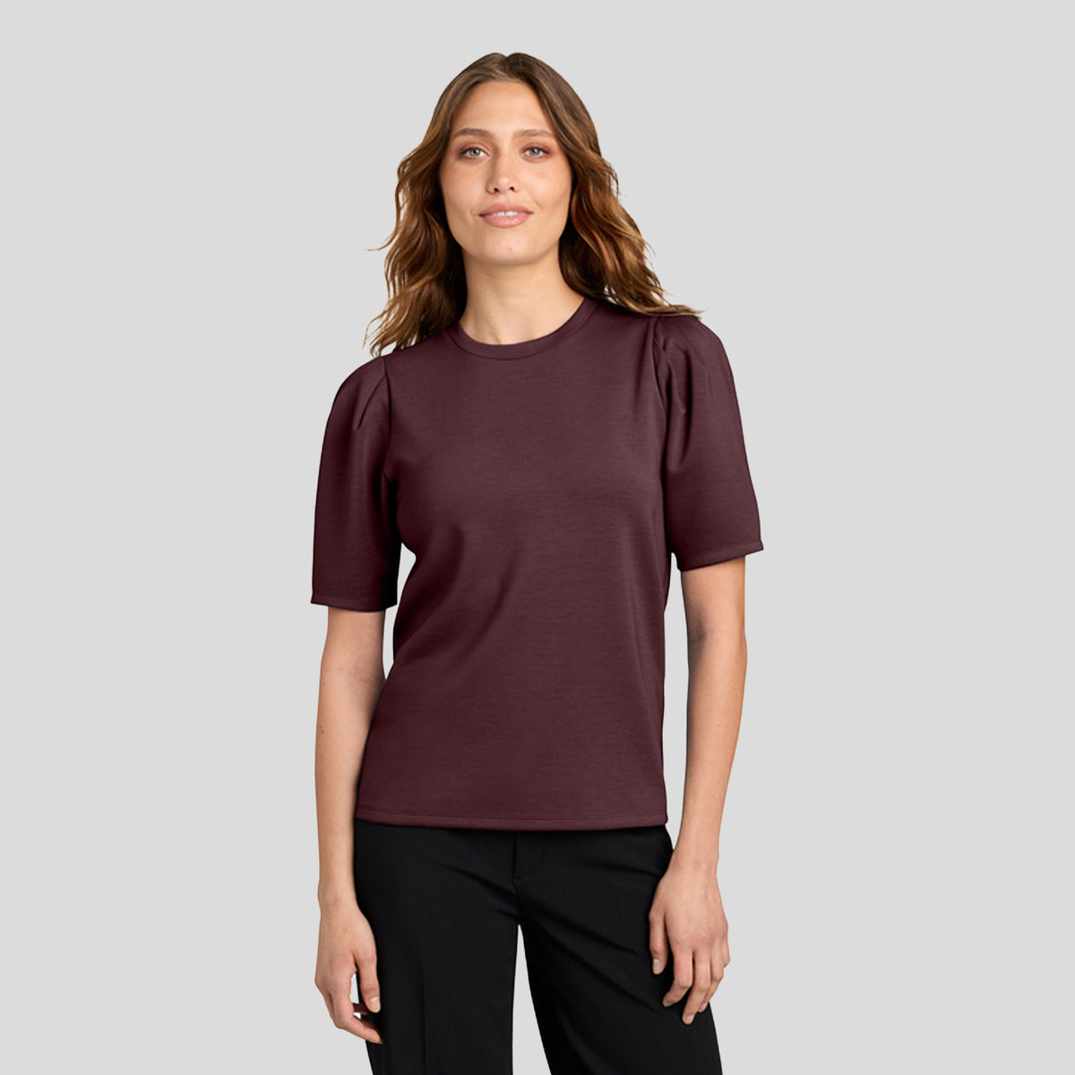 Womenβs Short Sleeve Lite Spacer Top | Dark Raisin