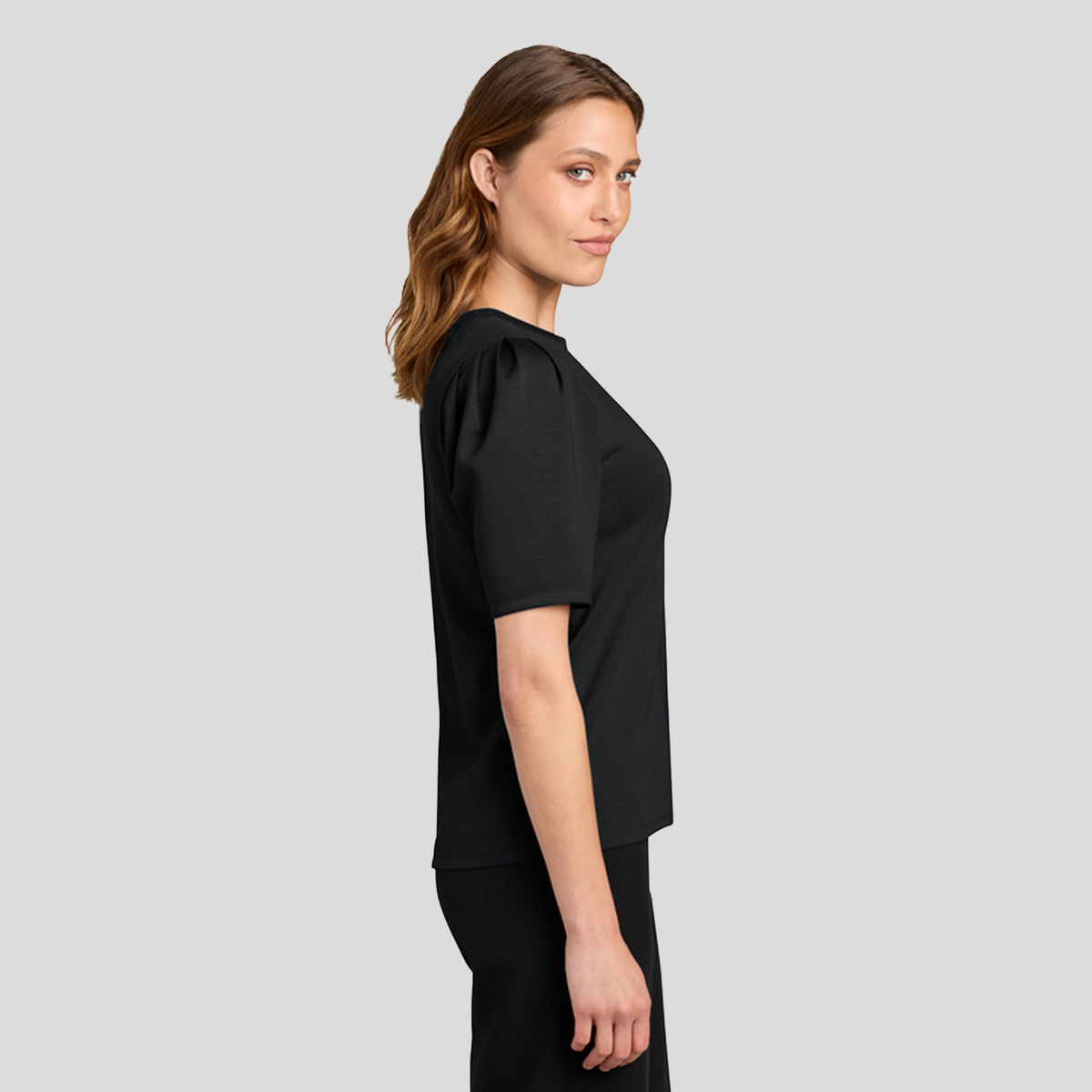 Womenβs Short Sleeve Lite Spacer Top | Deep Black
