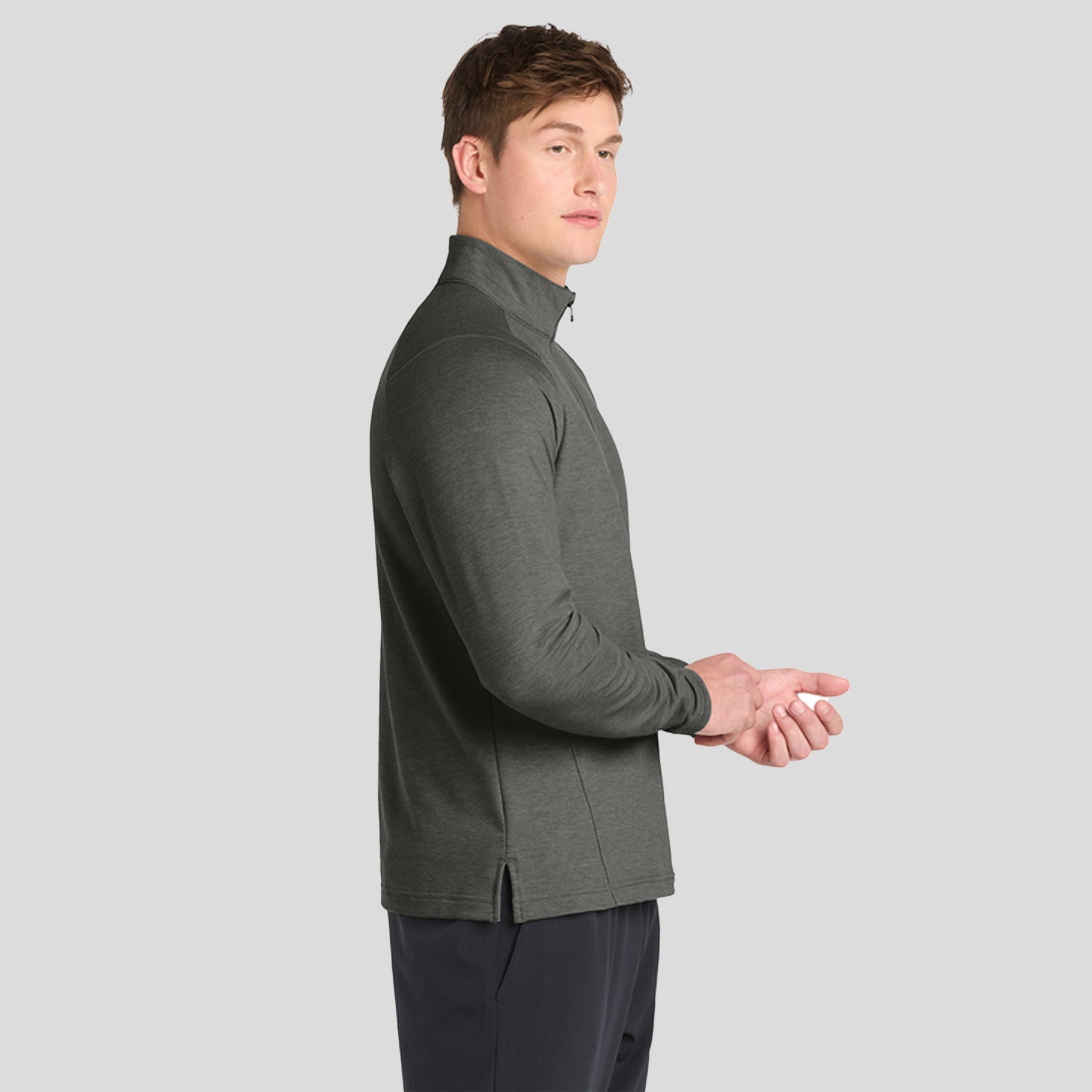 Men's Sport-Wickยฎ Flex Fleece 1/4-Zip | Dark Grey Heather