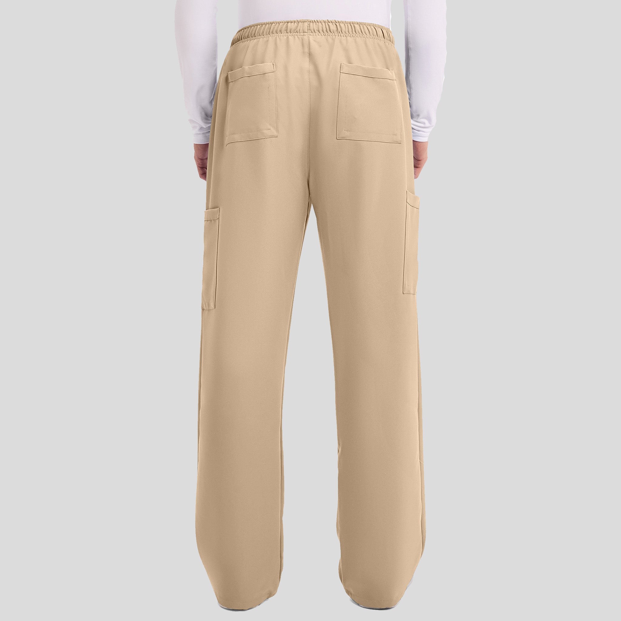 Men's Zip Fly Cargo Straight Leg Scrub Pant | Khaki