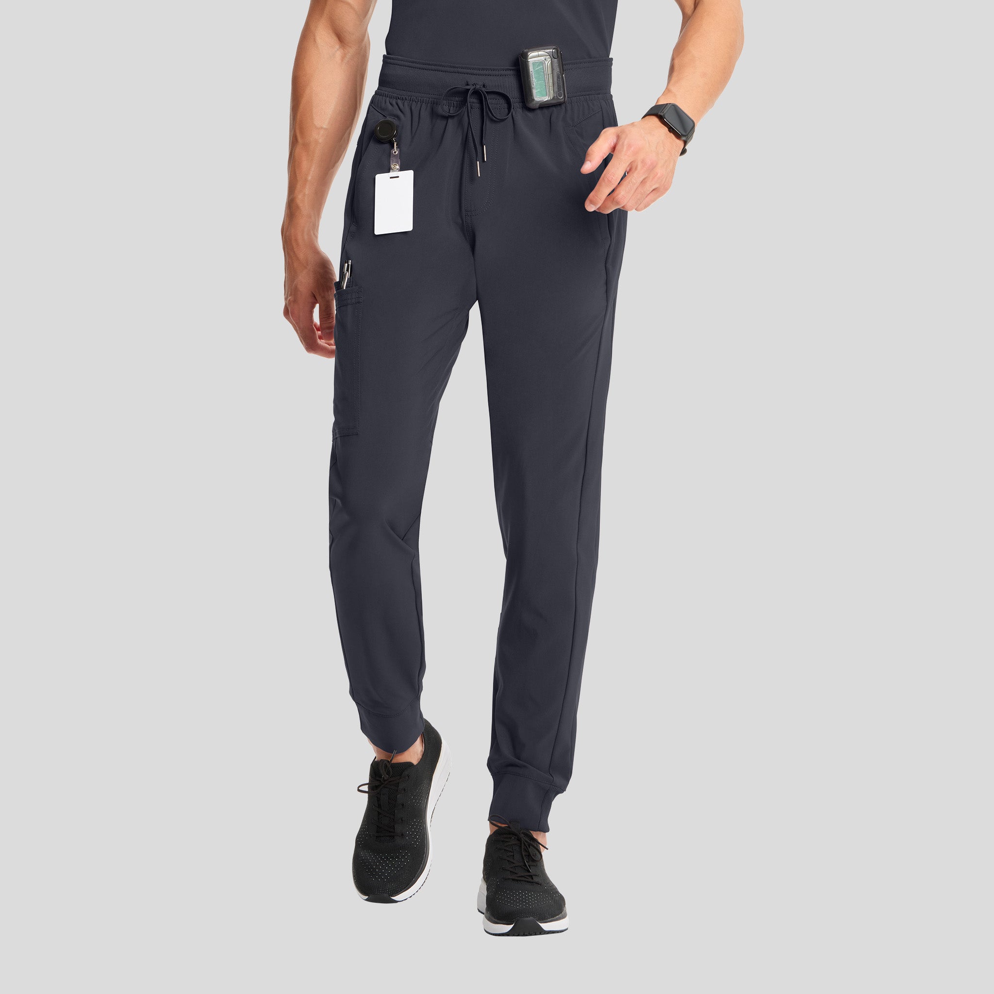 Infinity Men's Drawstring Jogger Scrub Pant | Pewter