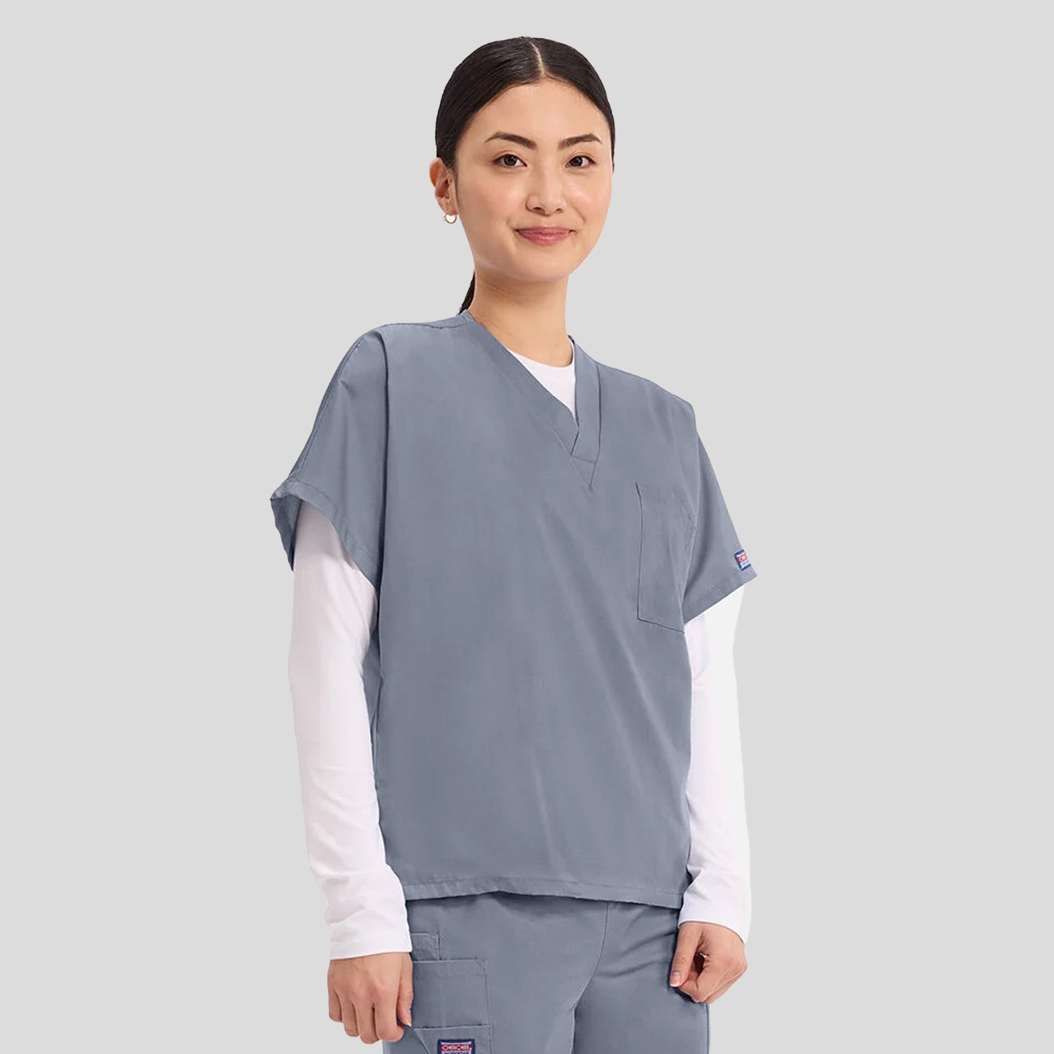 Unisex V-Neck 1 Pocket | Grey