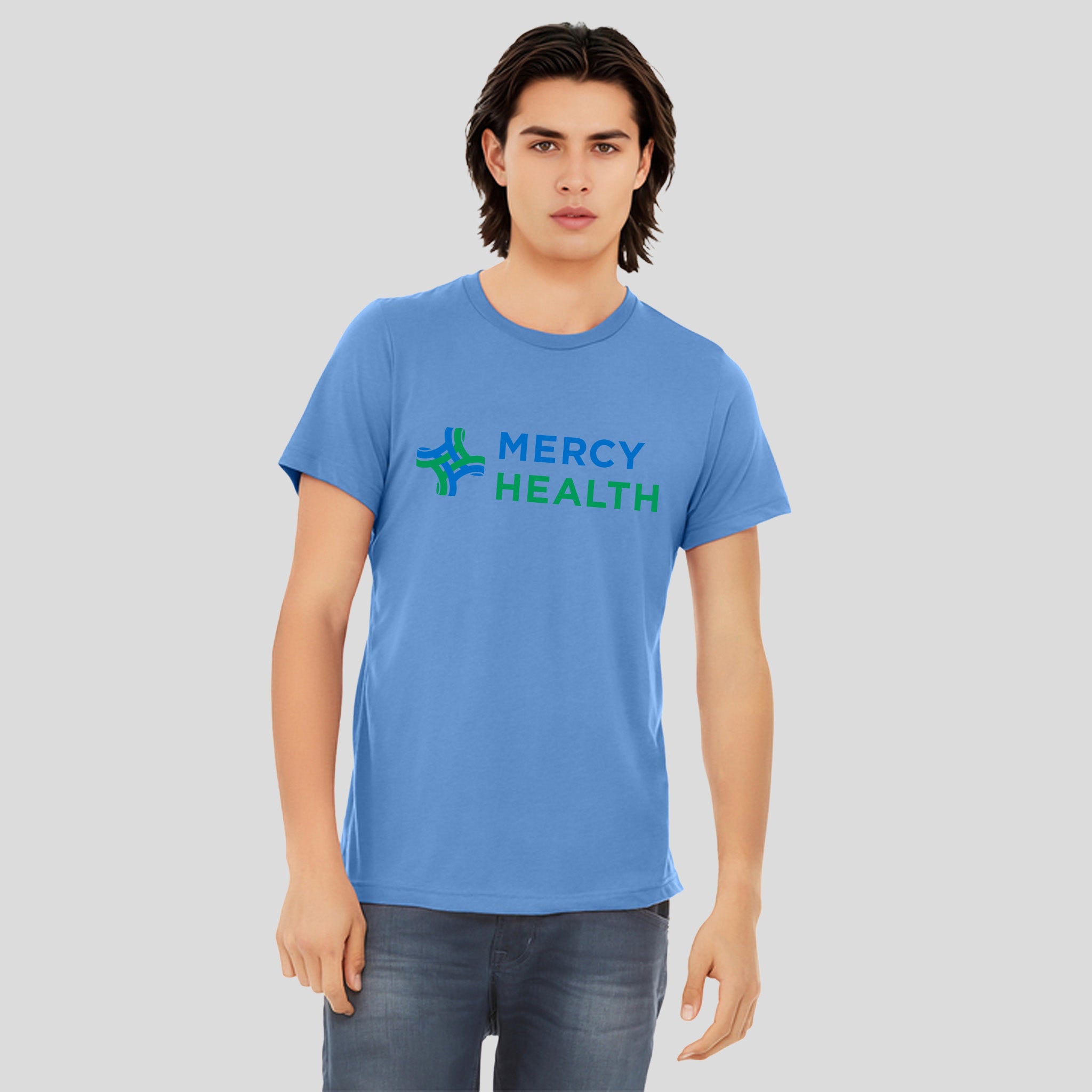 Mercy Health Unisex Short Sleeve Tee | Solid Carolina Blue Triblend