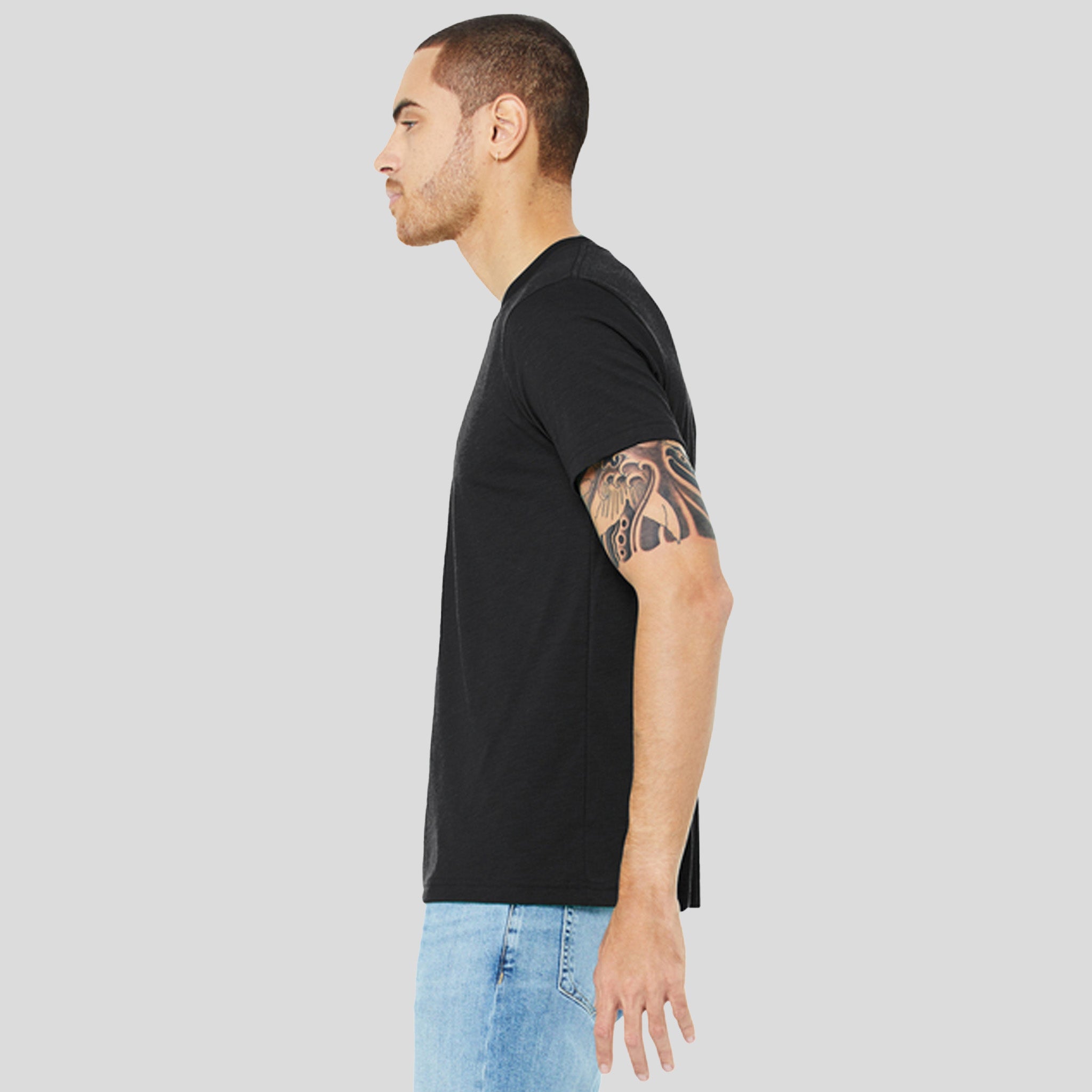 Unisex Triblend Short Sleeve Tee | Solid Dark Grey Triblend