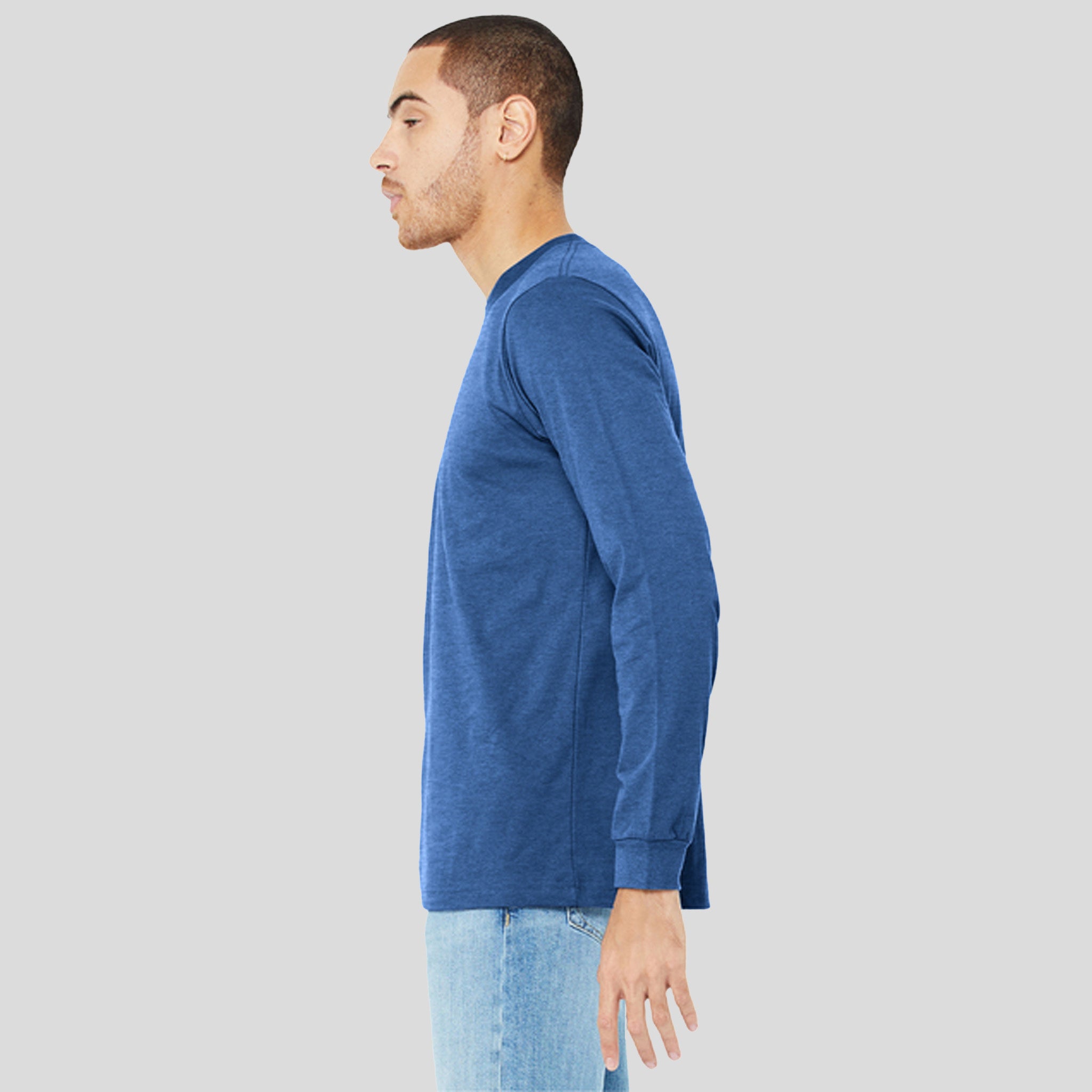 Unisex Heather CVC Long Sleeve Tee | Heather True Royal