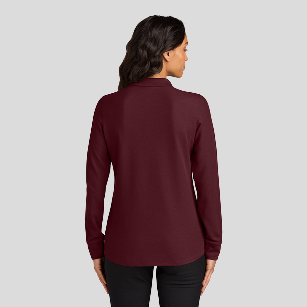 Women’s Wearever Signature Pique Long Sleeve Polo | Burgundy