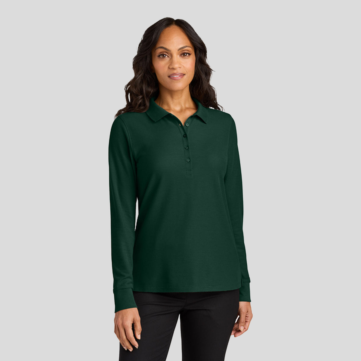 Women’s Wearever Signature Pique Long Sleeve Polo | Dark Green