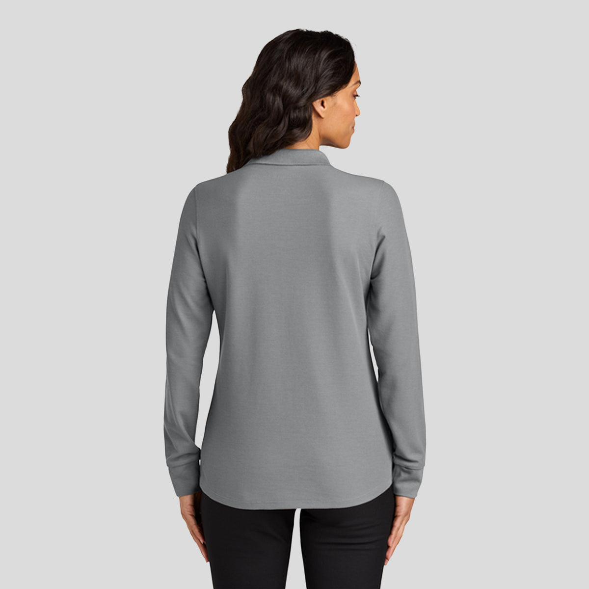 Women’s Wearever Signature Pique Long Sleeve Polo | Gusty Grey