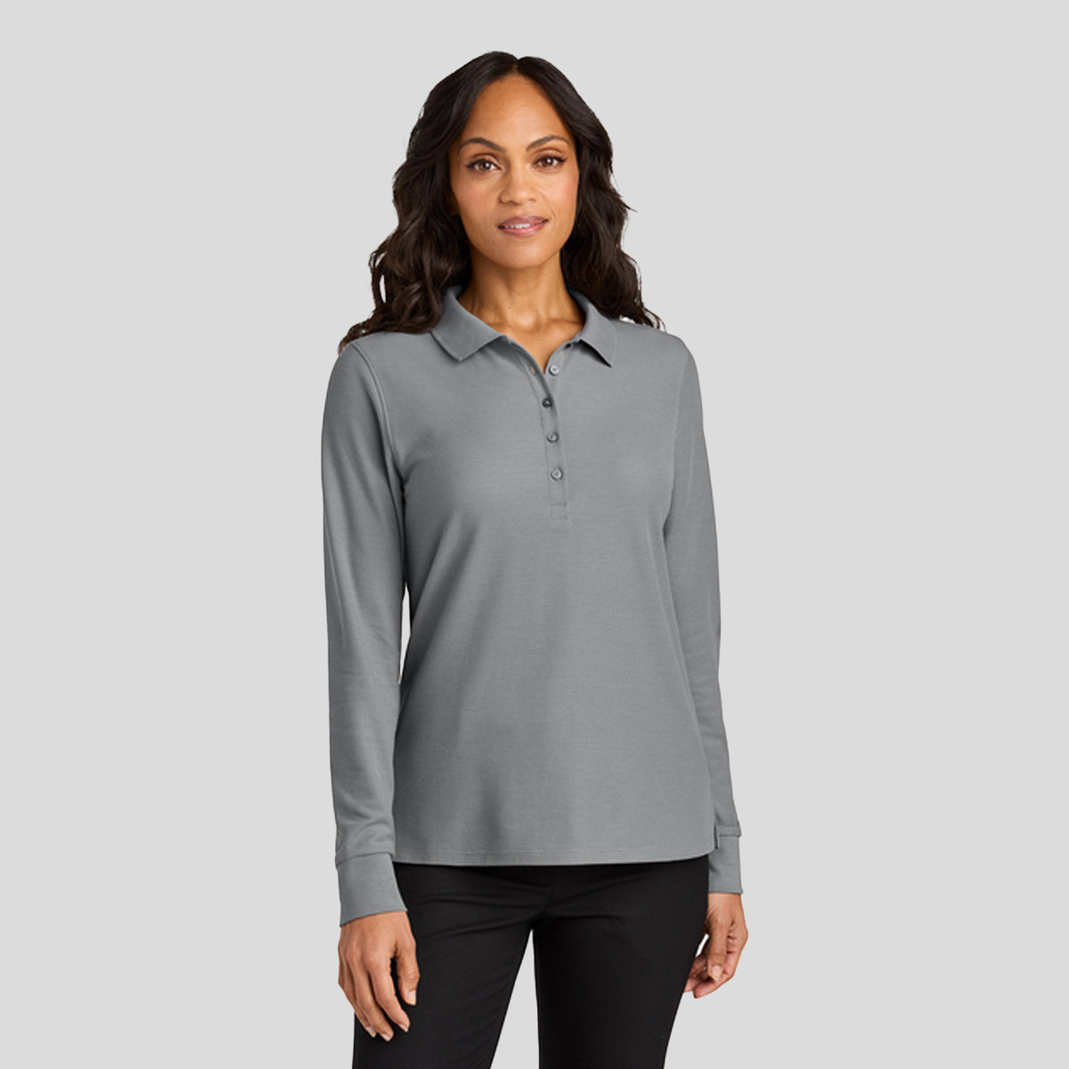 Women’s Wearever Signature Pique Long Sleeve Polo | Gusty Grey