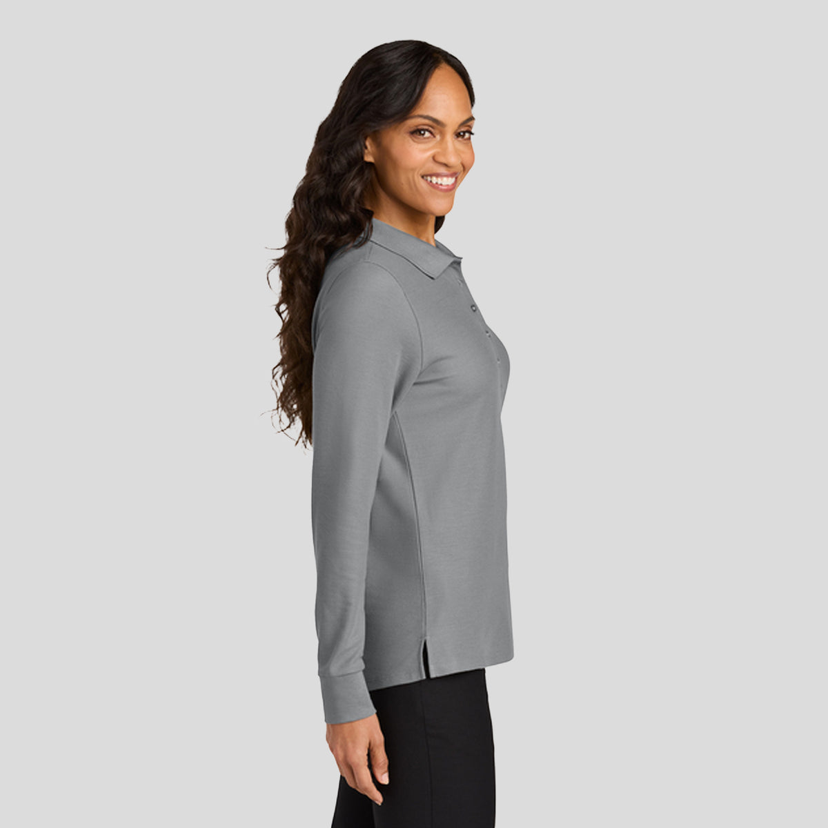 Women’s Wearever Signature Pique Long Sleeve Polo | Gusty Grey