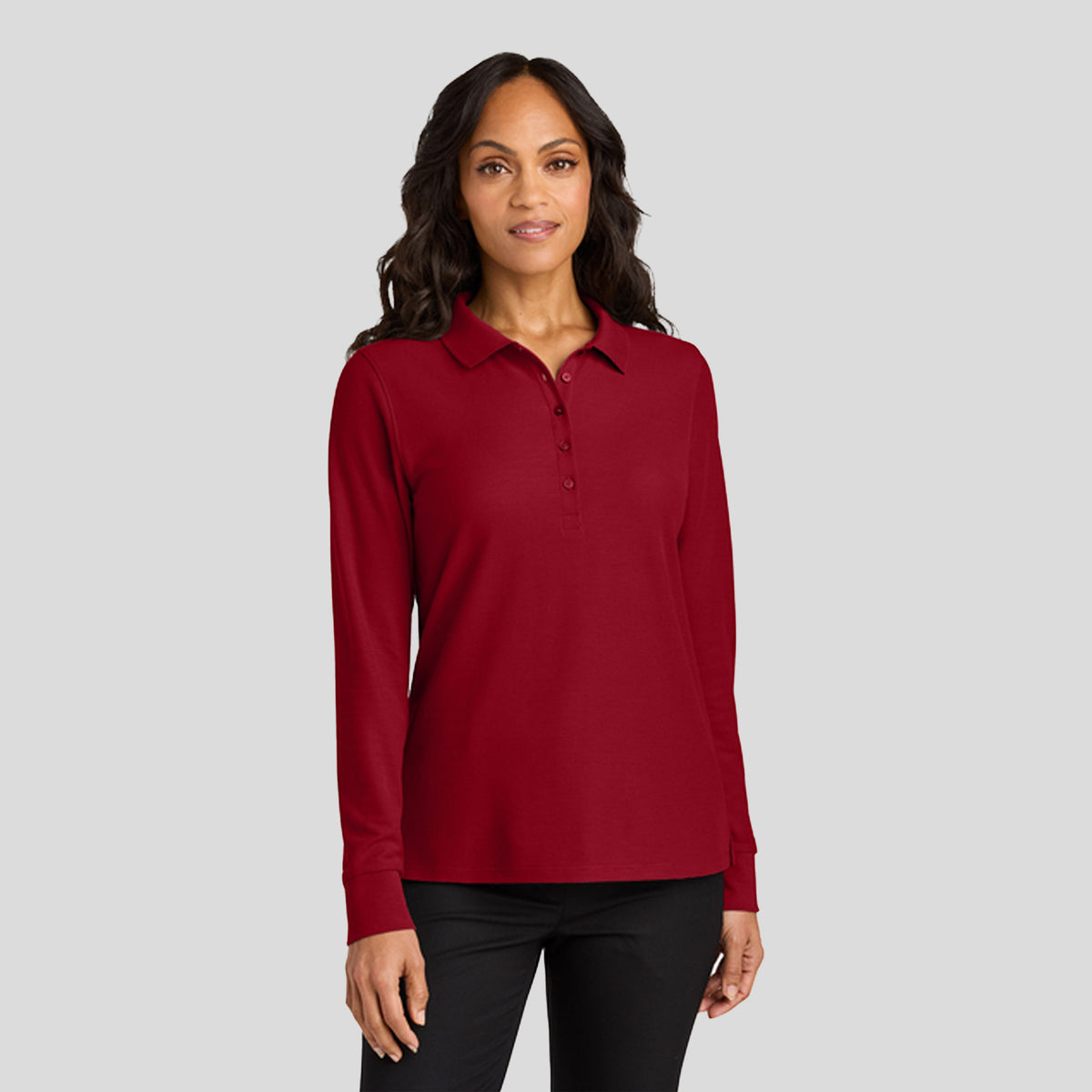 Women’s Wearever Signature Pique Long Sleeve Polo | Rich Red