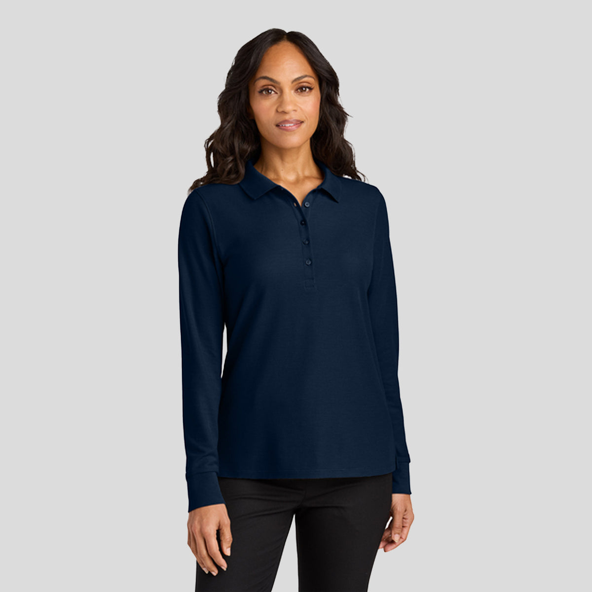 Women’s Wearever Signature Pique Long Sleeve Polo | River Blue Navy