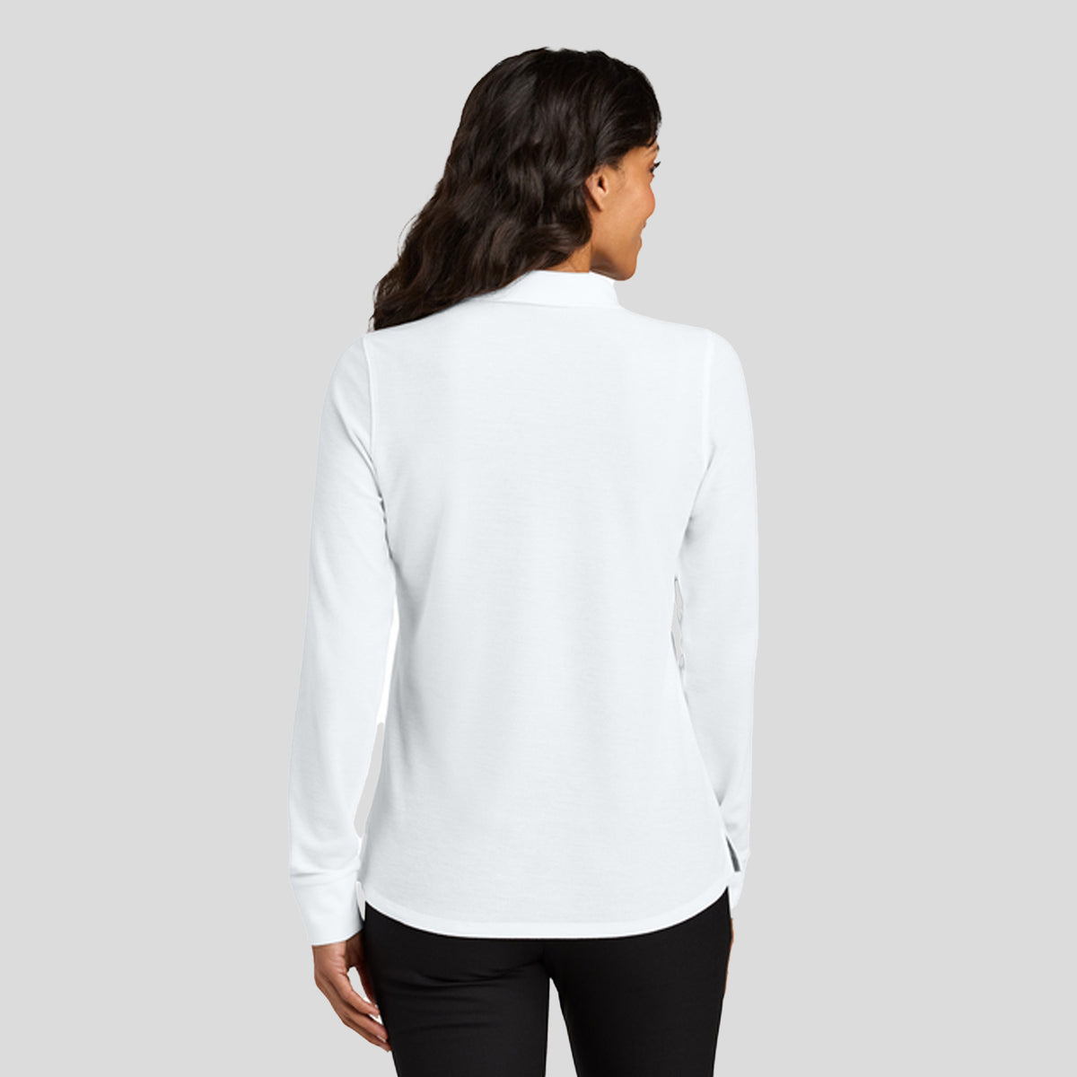 Women’s Wearever Signature Pique Long Sleeve Polo | White