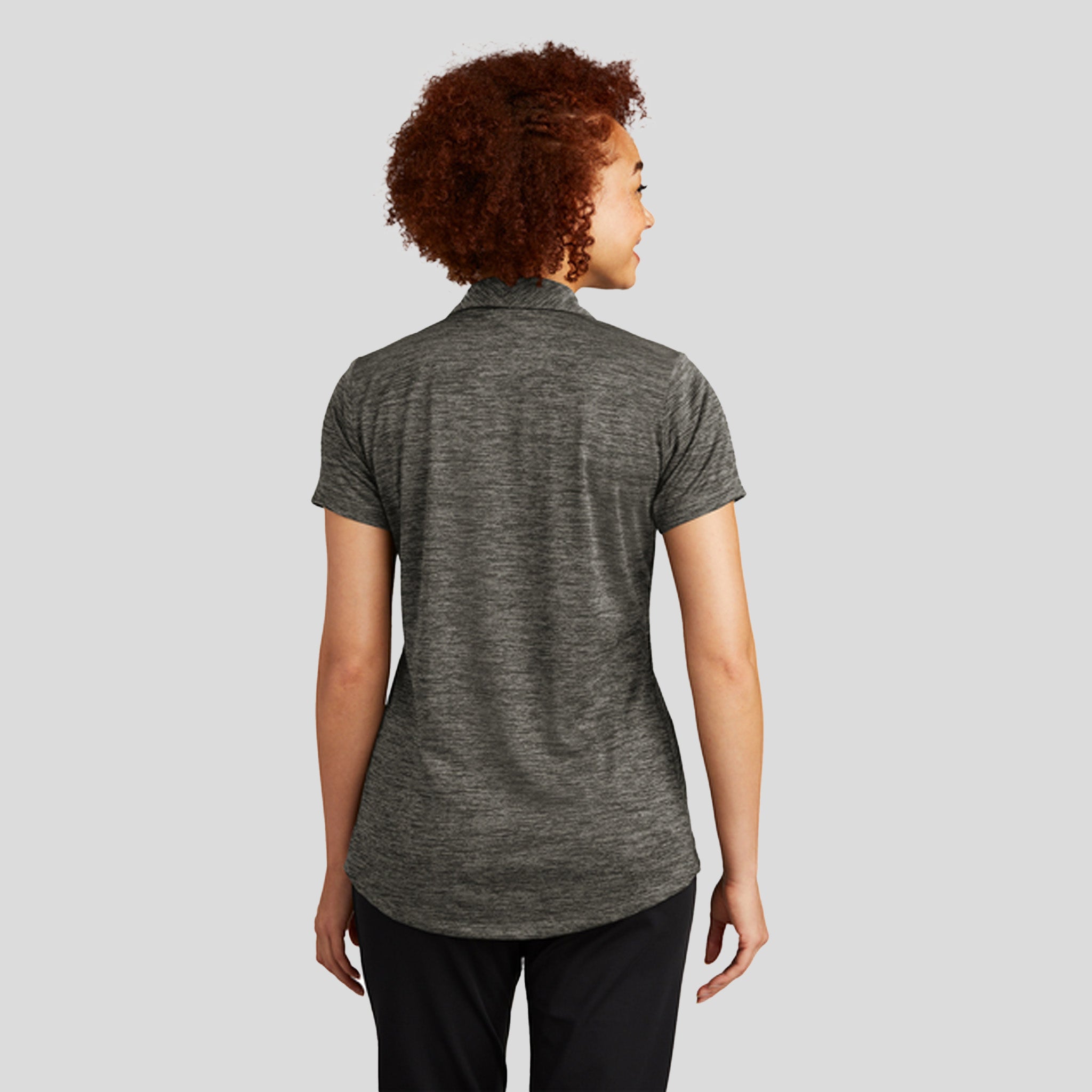 Women's PosiCharge® Electric Heather Polo | Grey-Black Electric