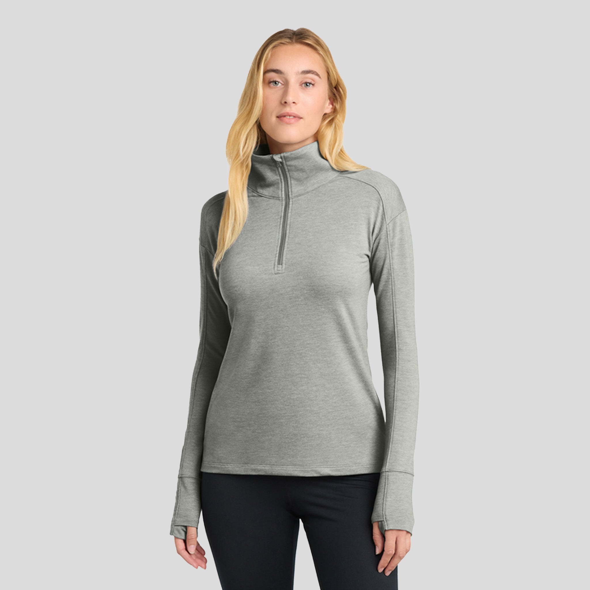 Women's Sport-Wick® Flex Fleece 1/4-Zip | Light Grey Heather