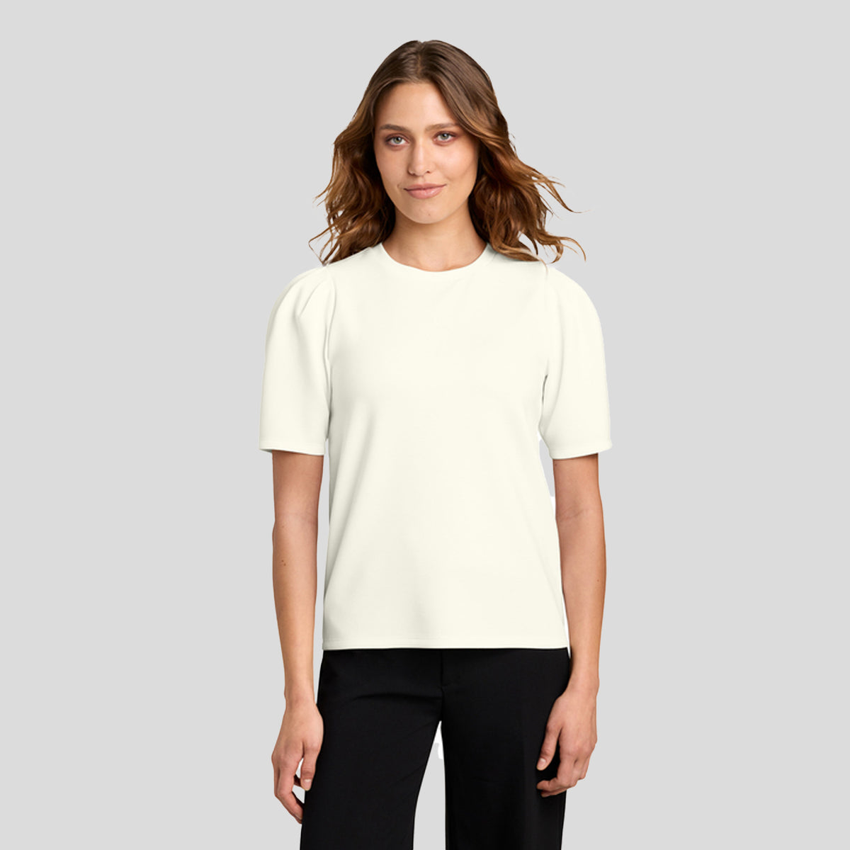 Women’s Short Sleeve Lite Spacer Top | Ivory Chiffon