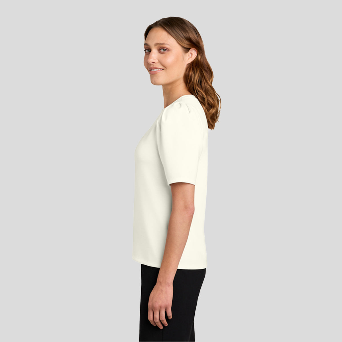 Women’s Short Sleeve Lite Spacer Top | Ivory Chiffon